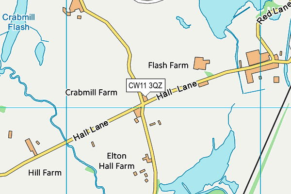 CW11 3QZ map - OS VectorMap District (Ordnance Survey)