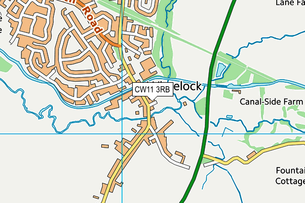 CW11 3RB map - OS VectorMap District (Ordnance Survey)