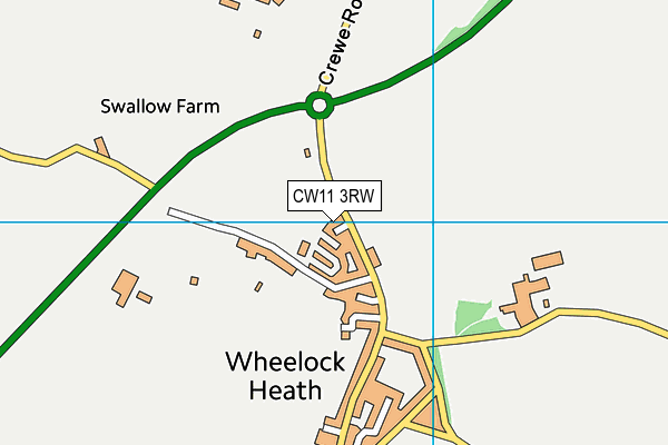 CW11 3RW map - OS VectorMap District (Ordnance Survey)