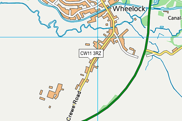 CW11 3RZ map - OS VectorMap District (Ordnance Survey)