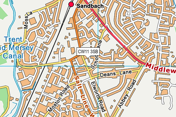 CW11 3SB map - OS VectorMap District (Ordnance Survey)