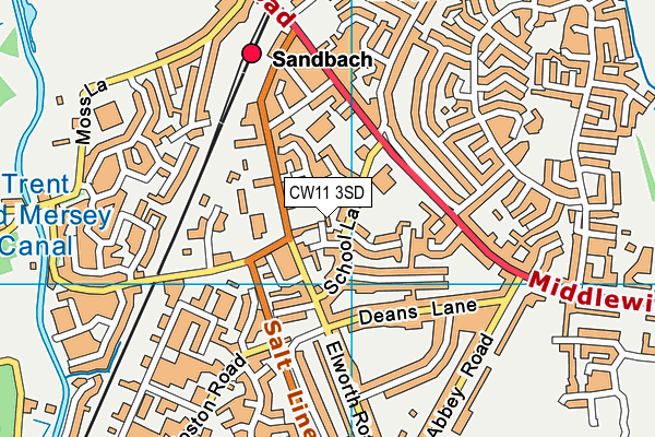 CW11 3SD map - OS VectorMap District (Ordnance Survey)