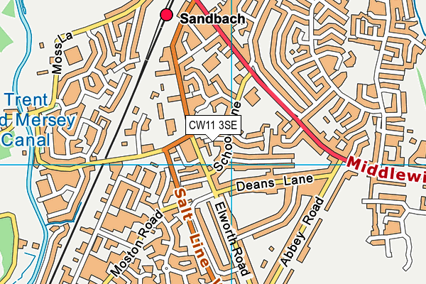 CW11 3SE map - OS VectorMap District (Ordnance Survey)