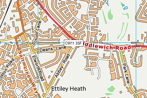 CW11 3SF map - OS VectorMap District (Ordnance Survey)