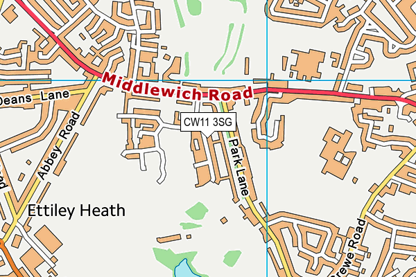 CW11 3SG map - OS VectorMap District (Ordnance Survey)