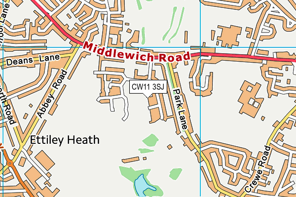 CW11 3SJ map - OS VectorMap District (Ordnance Survey)