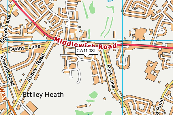 CW11 3SL map - OS VectorMap District (Ordnance Survey)