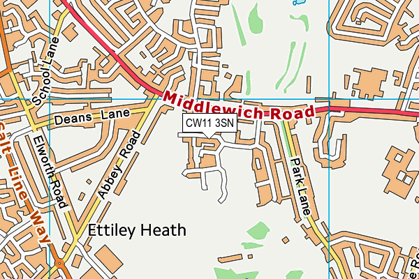 CW11 3SN map - OS VectorMap District (Ordnance Survey)