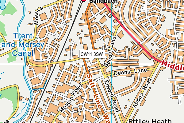 CW11 3SW map - OS VectorMap District (Ordnance Survey)