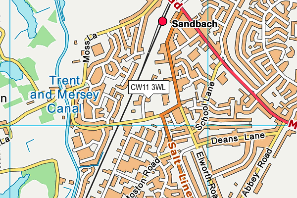 CW11 3WL map - OS VectorMap District (Ordnance Survey)