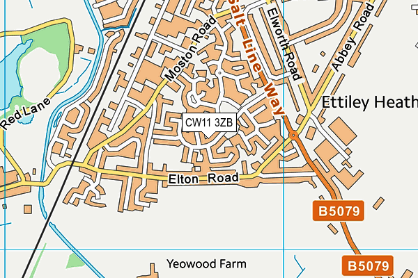 CW11 3ZB map - OS VectorMap District (Ordnance Survey)