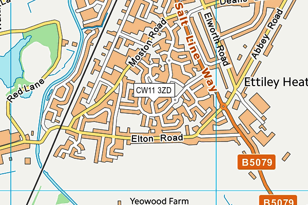 CW11 3ZD map - OS VectorMap District (Ordnance Survey)