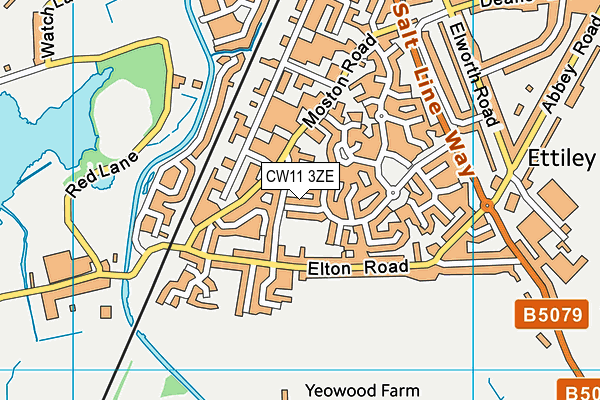 CW11 3ZE map - OS VectorMap District (Ordnance Survey)