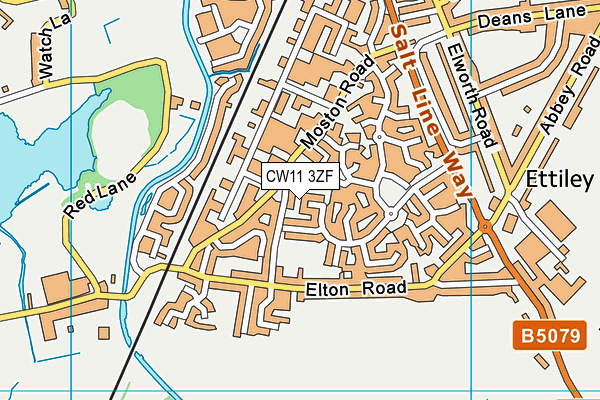 CW11 3ZF map - OS VectorMap District (Ordnance Survey)