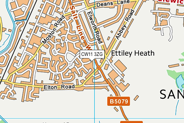 CW11 3ZG map - OS VectorMap District (Ordnance Survey)