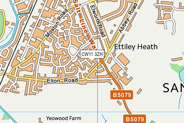 CW11 3ZH map - OS VectorMap District (Ordnance Survey)