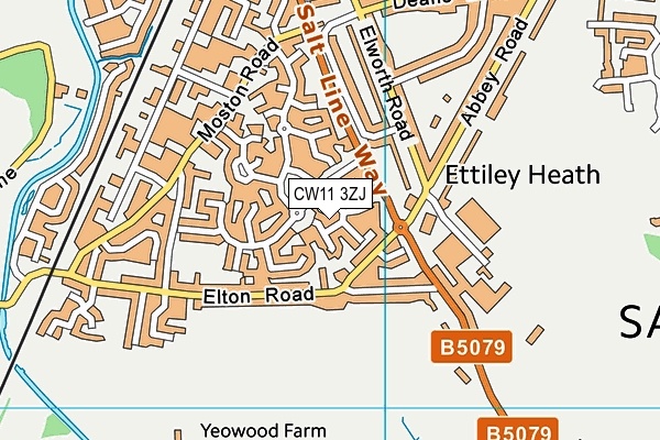 CW11 3ZJ map - OS VectorMap District (Ordnance Survey)