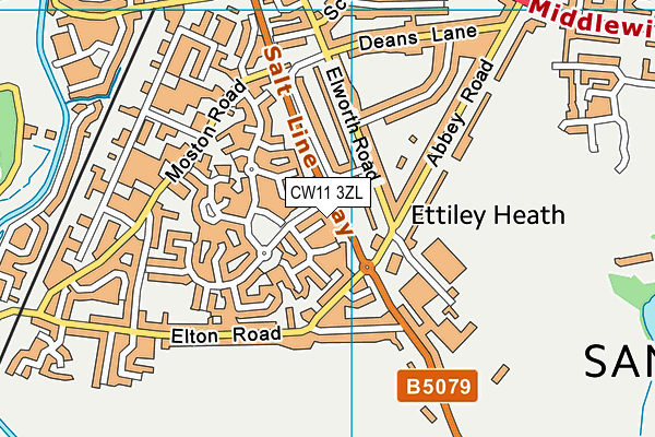 CW11 3ZL map - OS VectorMap District (Ordnance Survey)