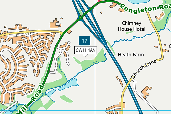 CW11 4AN map - OS VectorMap District (Ordnance Survey)