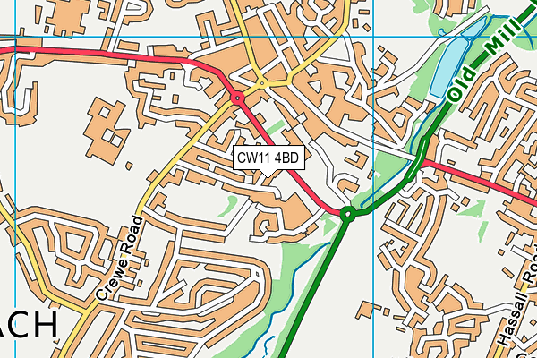 CW11 4BD map - OS VectorMap District (Ordnance Survey)