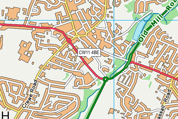 CW11 4BE map - OS VectorMap District (Ordnance Survey)