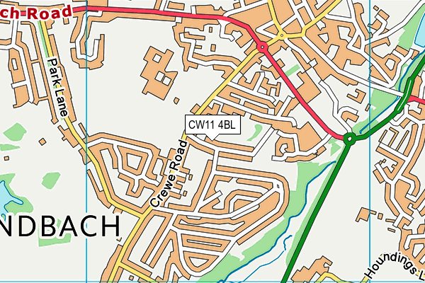 CW11 4BL map - OS VectorMap District (Ordnance Survey)