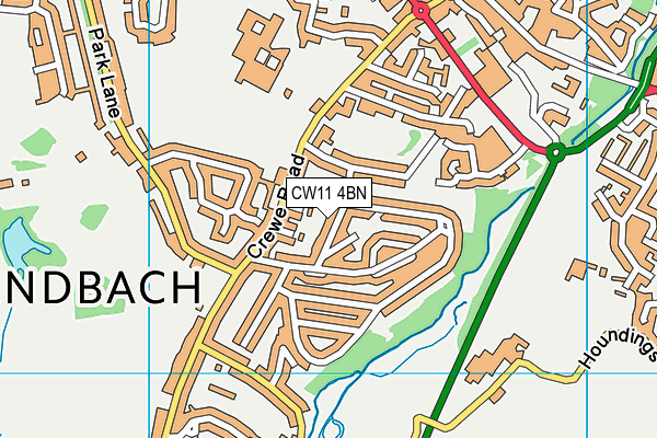 CW11 4BN map - OS VectorMap District (Ordnance Survey)