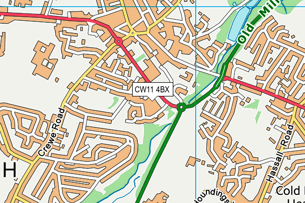 CW11 4BX map - OS VectorMap District (Ordnance Survey)