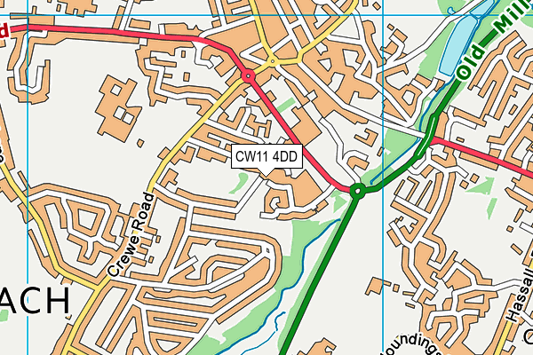 CW11 4DD map - OS VectorMap District (Ordnance Survey)