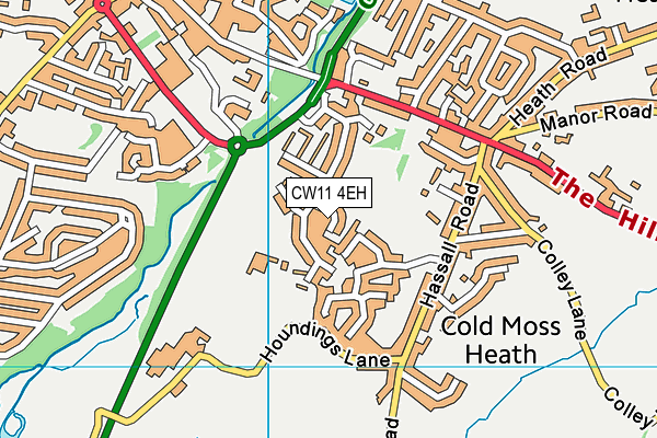 CW11 4EH map - OS VectorMap District (Ordnance Survey)