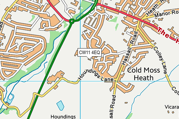 CW11 4EQ map - OS VectorMap District (Ordnance Survey)