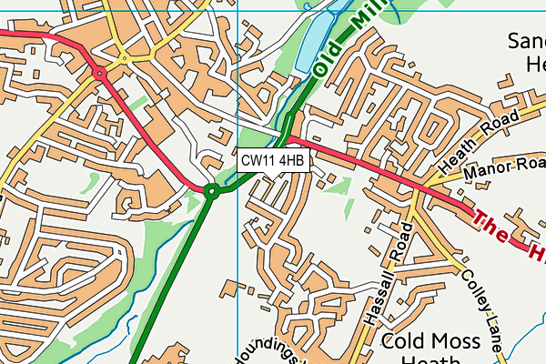 CW11 4HB map - OS VectorMap District (Ordnance Survey)