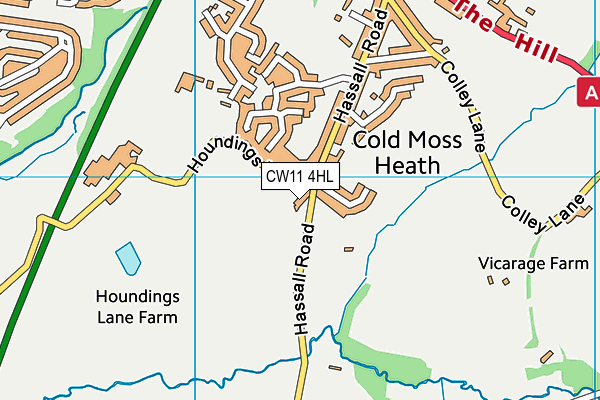 CW11 4HL map - OS VectorMap District (Ordnance Survey)