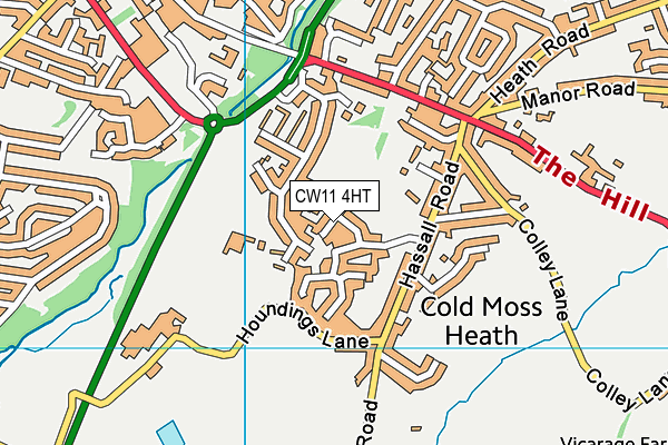 Hassall Road Playing Fields map (CW11 4HT) - OS VectorMap District (Ordnance Survey)