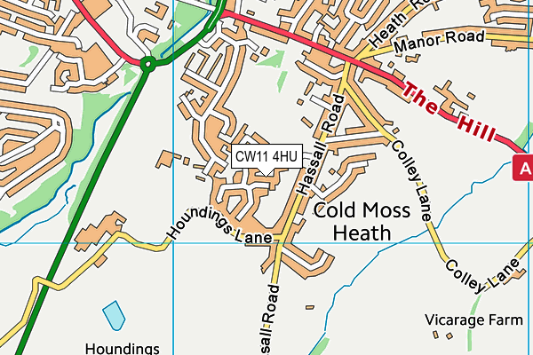 CW11 4HU map - OS VectorMap District (Ordnance Survey)