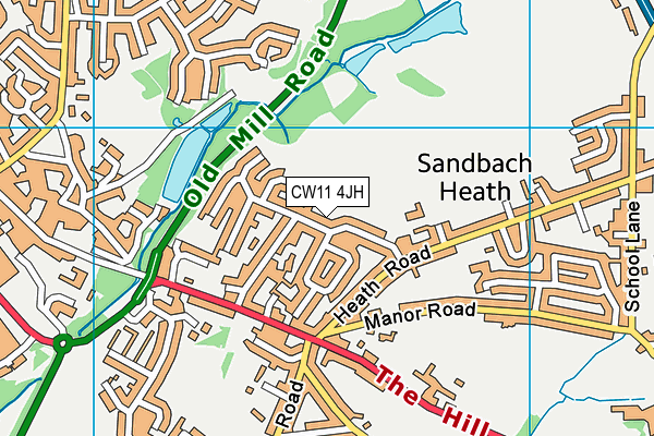 CW11 4JH map - OS VectorMap District (Ordnance Survey)