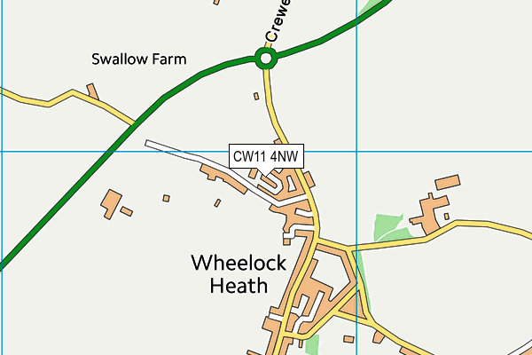 CW11 4NW map - OS VectorMap District (Ordnance Survey)