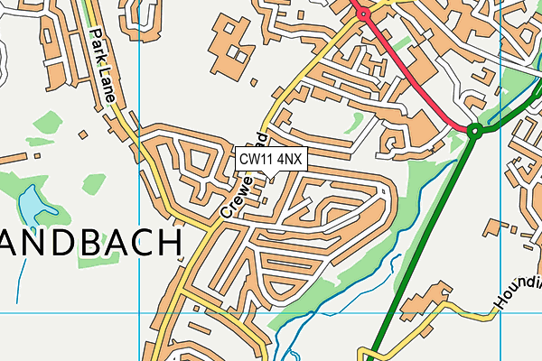 CW11 4NX map - OS VectorMap District (Ordnance Survey)