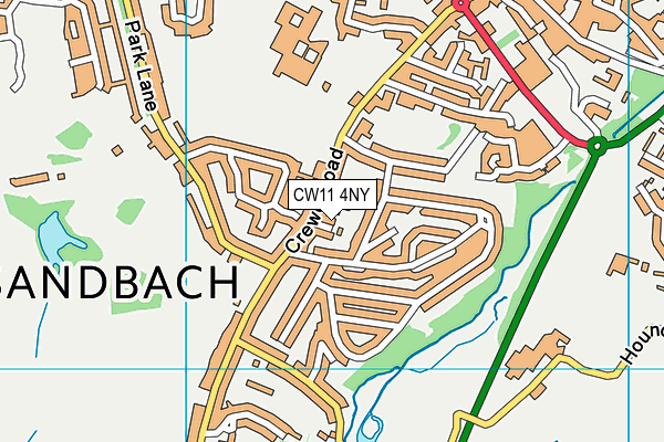 CW11 4NY map - OS VectorMap District (Ordnance Survey)