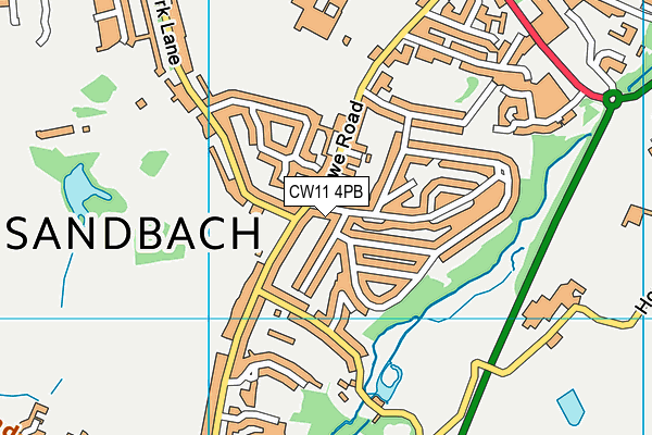 CW11 4PB map - OS VectorMap District (Ordnance Survey)