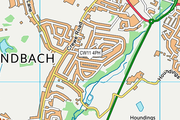CW11 4PH map - OS VectorMap District (Ordnance Survey)