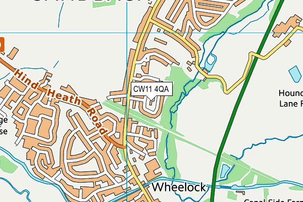 CW11 4QA map - OS VectorMap District (Ordnance Survey)