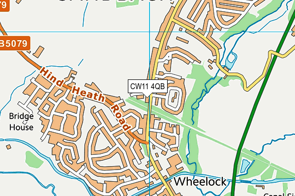 CW11 4QB map - OS VectorMap District (Ordnance Survey)