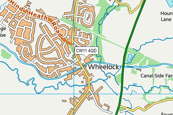 CW11 4QD map - OS VectorMap District (Ordnance Survey)