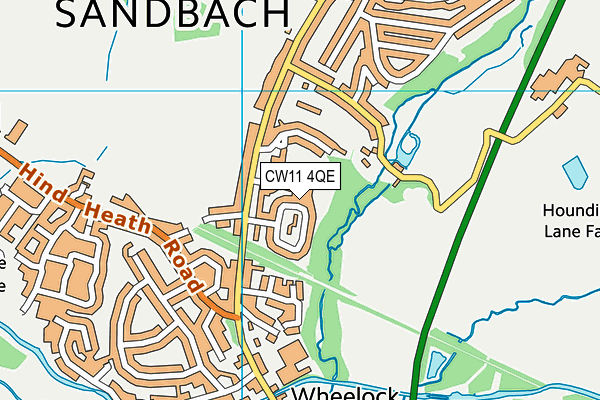 CW11 4QE map - OS VectorMap District (Ordnance Survey)