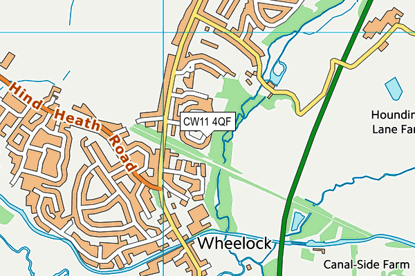 CW11 4QF map - OS VectorMap District (Ordnance Survey)