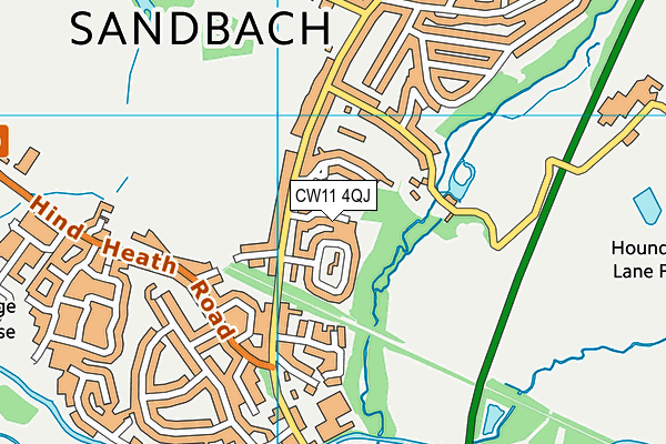 CW11 4QJ map - OS VectorMap District (Ordnance Survey)