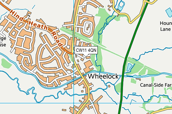 CW11 4QN map - OS VectorMap District (Ordnance Survey)