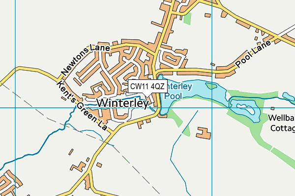 CW11 4QZ map - OS VectorMap District (Ordnance Survey)