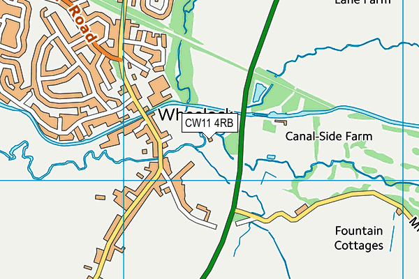 CW11 4RB map - OS VectorMap District (Ordnance Survey)